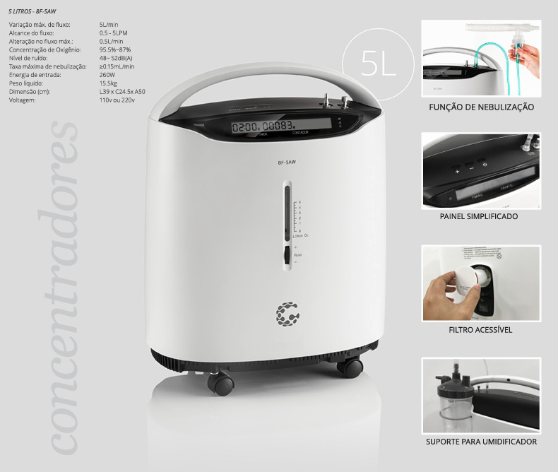 Concentrador de Oxigênio 5L